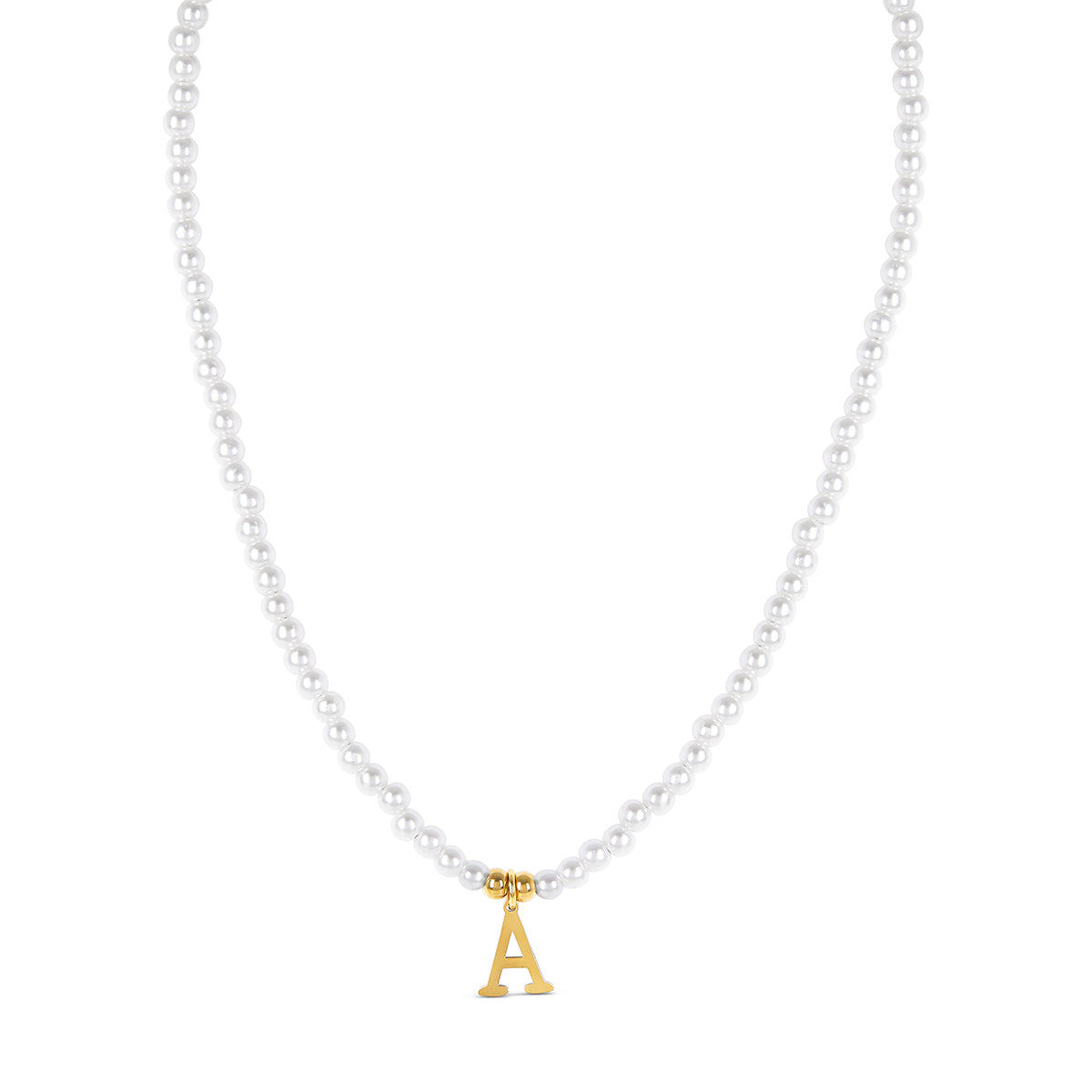 Colar de Pérolas Com Inicial Banhado Ouro 18K