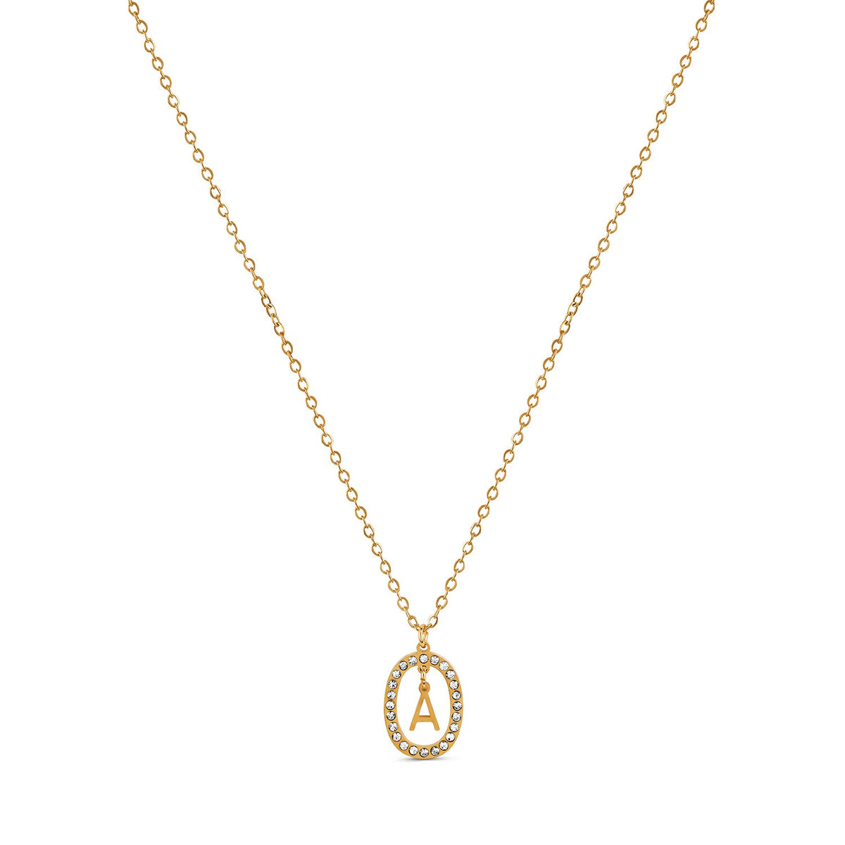 Colar Inicial Anne Banhado Ouro 18K