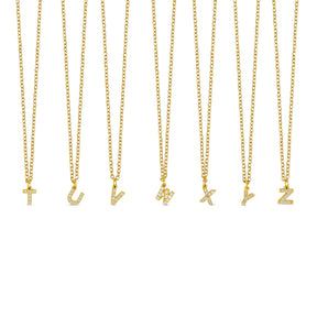 Colar Saffy Inicial Cravejado Banhado Ouro 18K