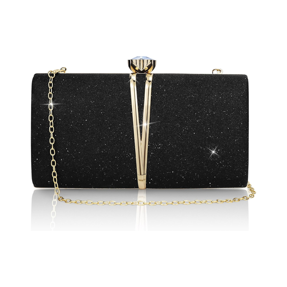 Bolsa Feminina Clutch Liage Brilhante Retangular Para Festa