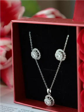 Conjunto de Joias Brilhante + Caixa Rosas Eternas