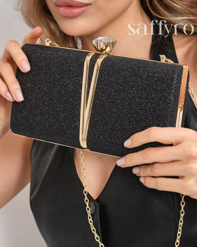 Bolsa Feminina Clutch Liage Brilhante Retangular Para Festa
