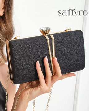 Bolsa Feminina Clutch Liage Brilhante Retangular Para Festa