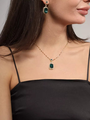 Conjunto Colar e Brinco Esmeralda Greed