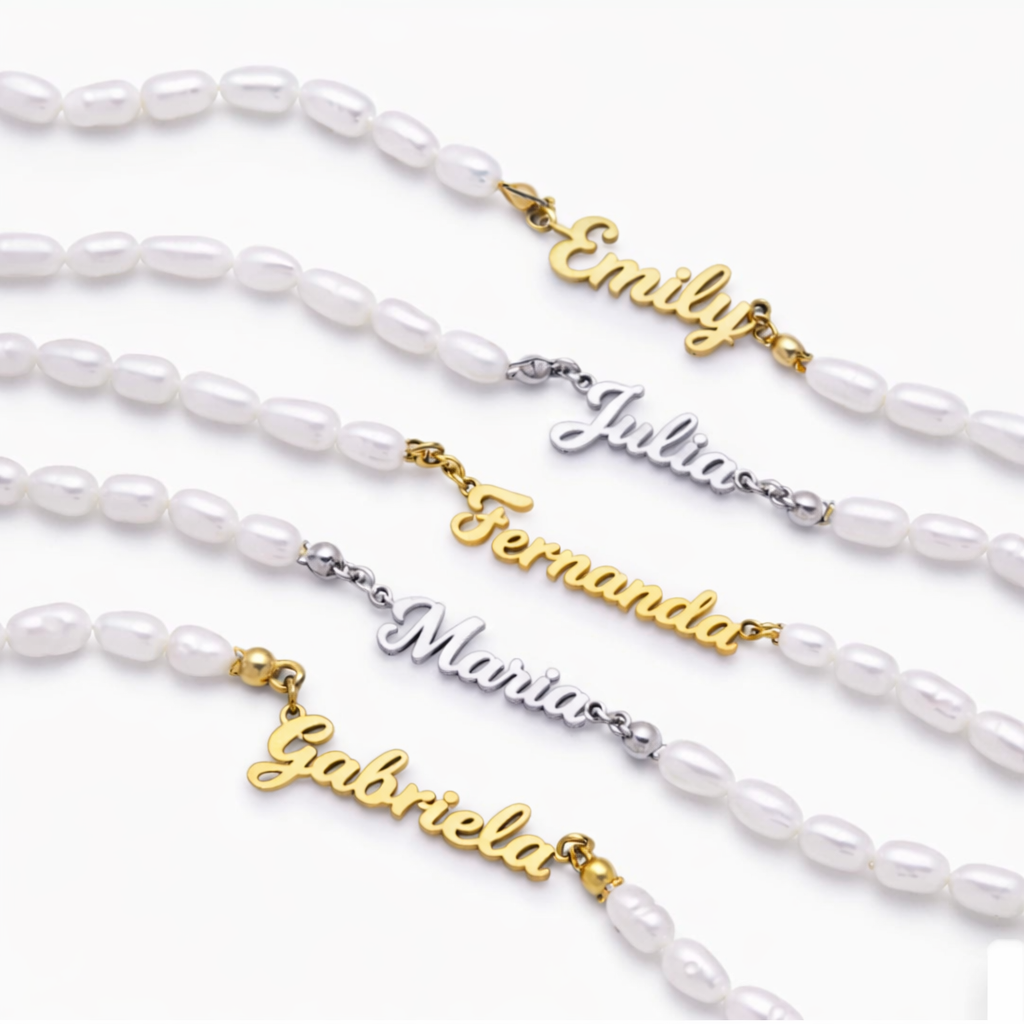 Colar de Pérolas Personalizado com Nome