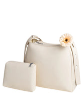 Bolsa Feminina Branca de Couro Luiza Espaçosa com Bolsinha