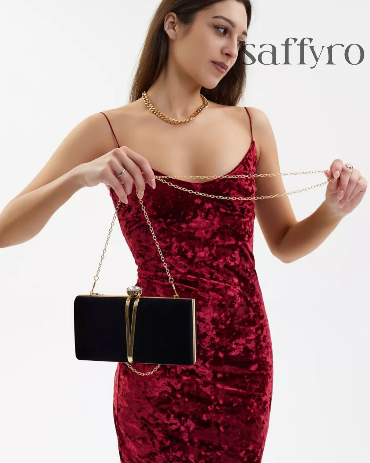 Bolsa Feminina Clutch Classic Veludo