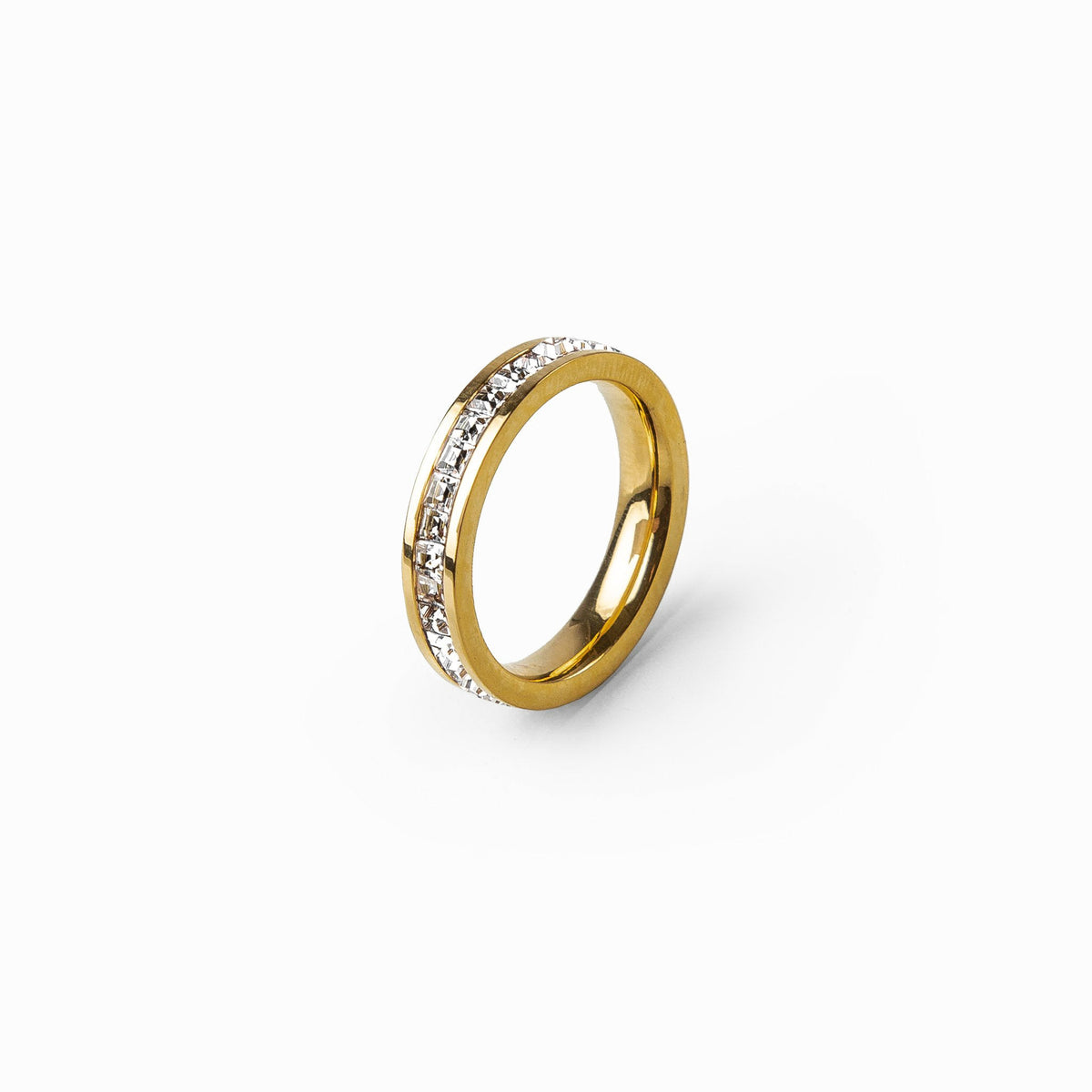 Anel Monaco Cravejado Banhado Ouro 18K