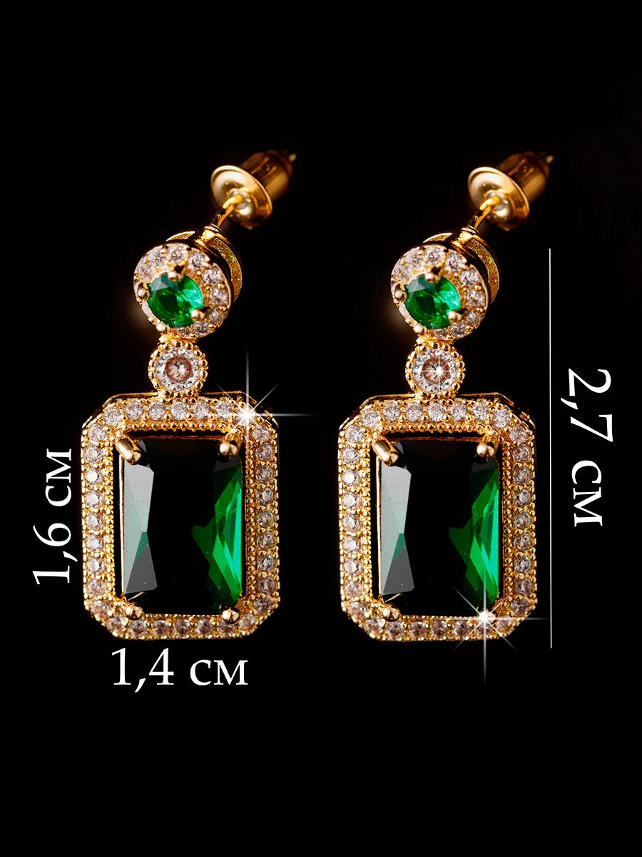 Conjunto Feminino Luxury Green Banhado Ouro 18K