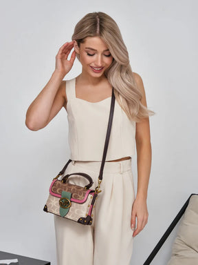 Bolsa Feminina de Luxo Couro Genuíno Scarlet