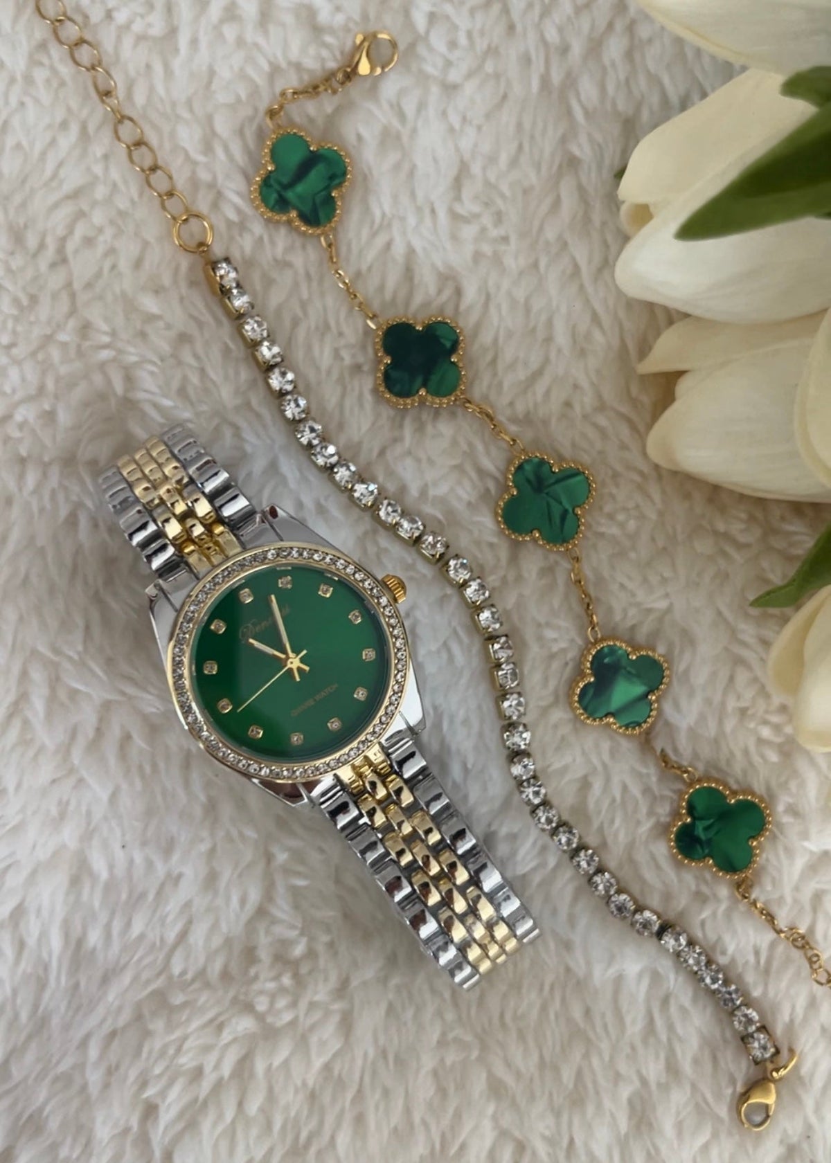 Relógio Feminino Prata Dalila Verde