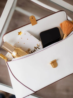 Bolsa Feminina Baguete  Couro legitimo Branca Fashion Londres