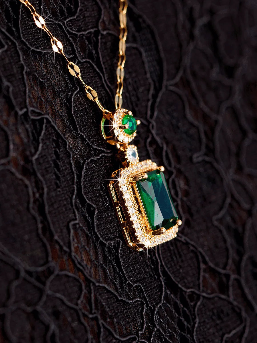 Conjunto Feminino Luxury Green Banhado Ouro 18K