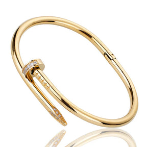 Bracelete Feminino Dourado Prego