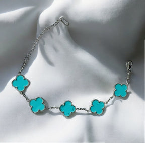 Pulseira Feminina Trevo Mini Prata