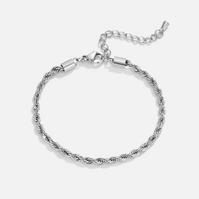 Pulseira Feminina prata com corrente torcida