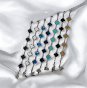 Pulseira Feminina Trevo Mini Prata