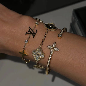 Pulseira Feminina Trevo de Cristal