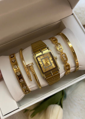 Mix Feminino Dourado Retangular