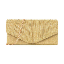 Bolsa Feminina Clutch para Noites Brilhante com corrente