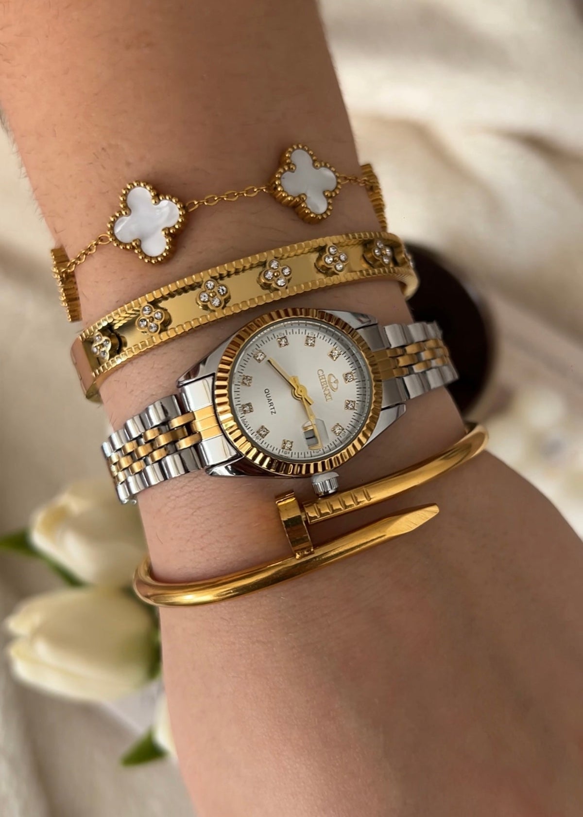 Relógio Feminino Prata Luxy