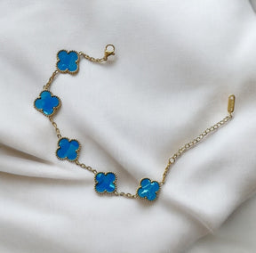 Pulseira Feminina Trevo Mini Dourada