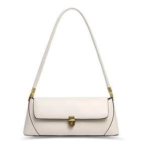 Bolsa Feminina Baguete  Couro legitimo Branca Fashion Londres