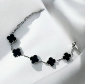 Pulseira Feminina Trevo Mini Prata