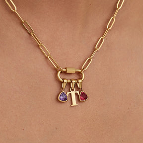 Colar Personalizado com Letra e Pedra de Nascimento