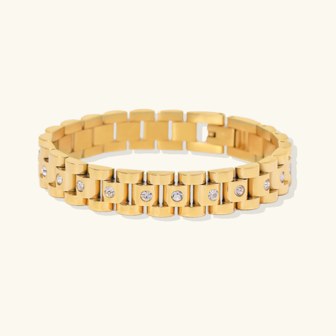 Pulseira Feminina Dourada Grossa