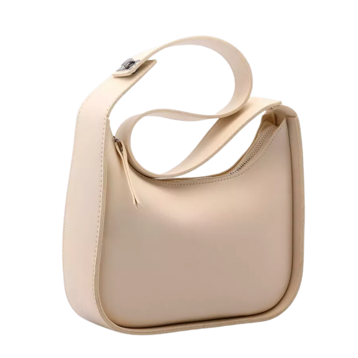 Bolsa Feminina Branca de Ombro em Couro Legítimo