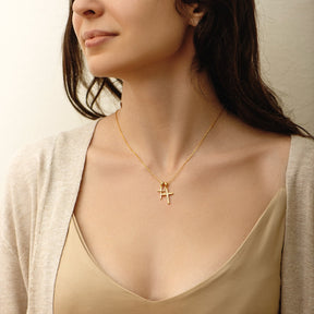 Colar Feminino Cruz Dupla Cravejado