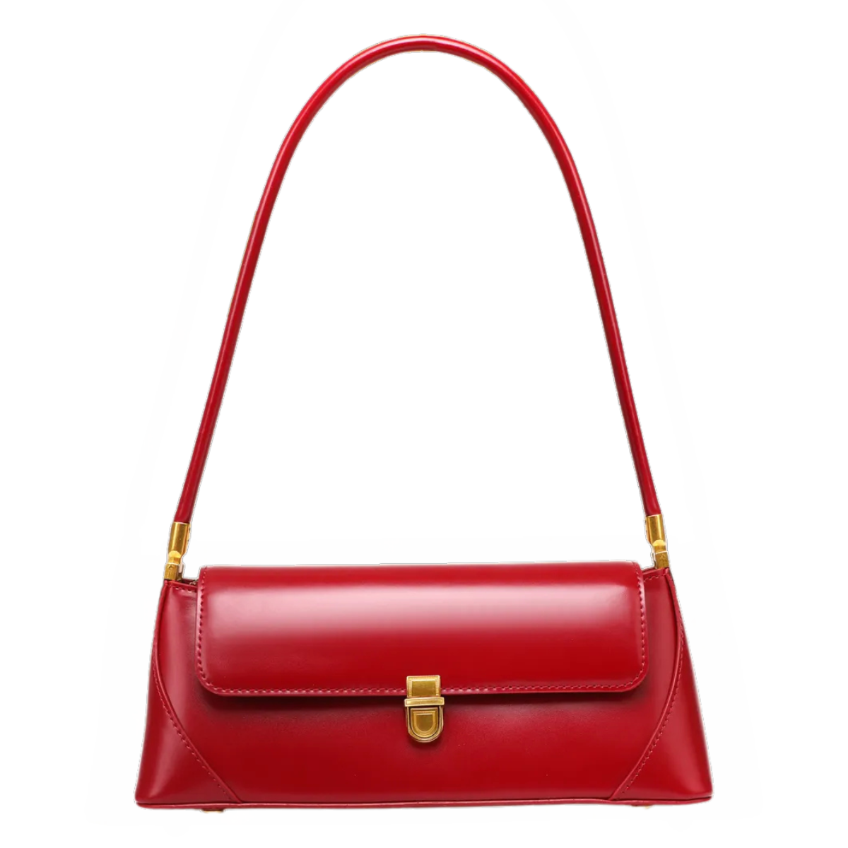 Bolsa Feminina Baguete  Couro legitimo Vermelha Fashion Londres