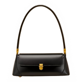 Bolsa Feminina Baguete Couro legitimo Preta Fashion Londres