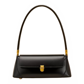 Bolsa Feminina Baguete Couro legitimo Preta Fashion Londres