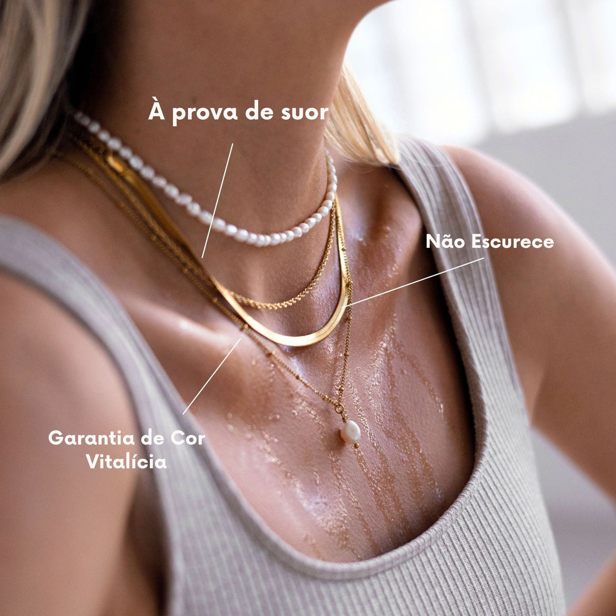 Colar Slim Snake Banhando Ouro 18K