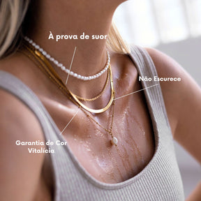 Colar Slim Snake Banhando Ouro 18K