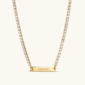 Colar Cravejado de Zircônia Personalizável