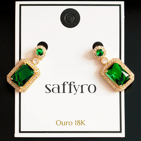 Conjunto Feminino Luxury Green Banhado Ouro 18K