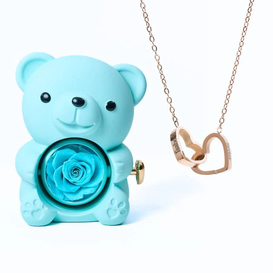 Colar Personalizado com Caixa Urso Amor Eterno