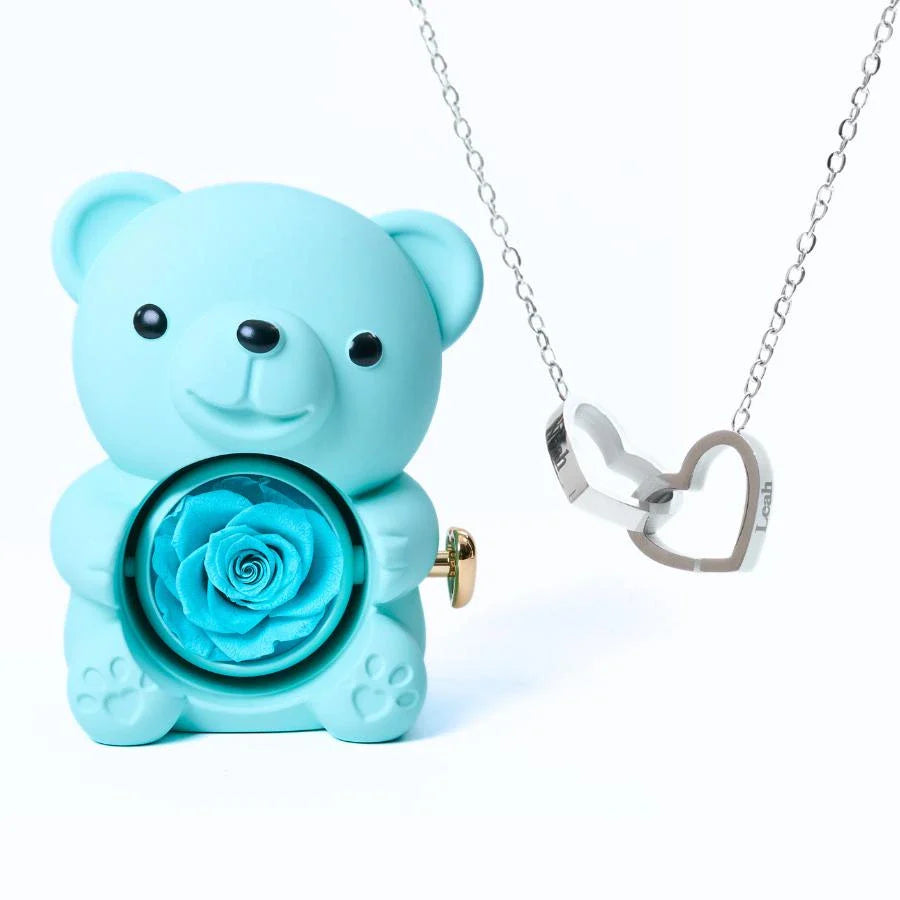 Colar Personalizado com Caixa Urso Amor Eterno
