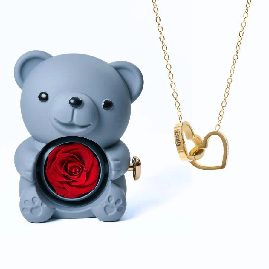 Colar Personalizado com Caixa Urso Amor Eterno