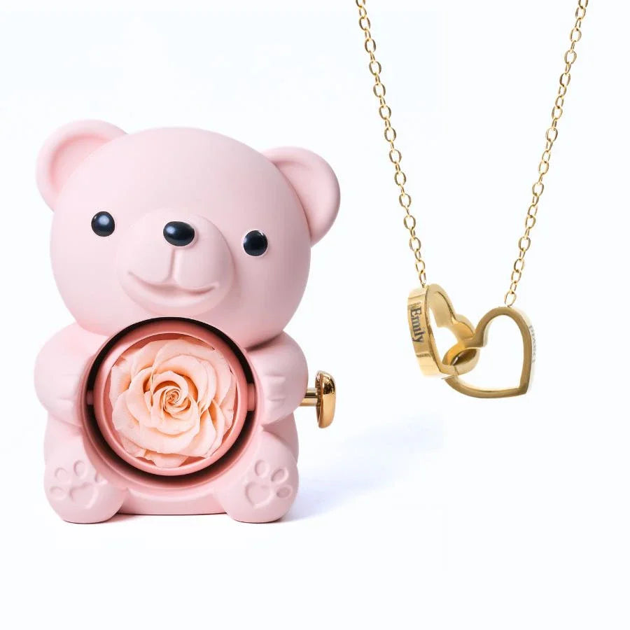 Colar Personalizado com Caixa Urso Amor Eterno