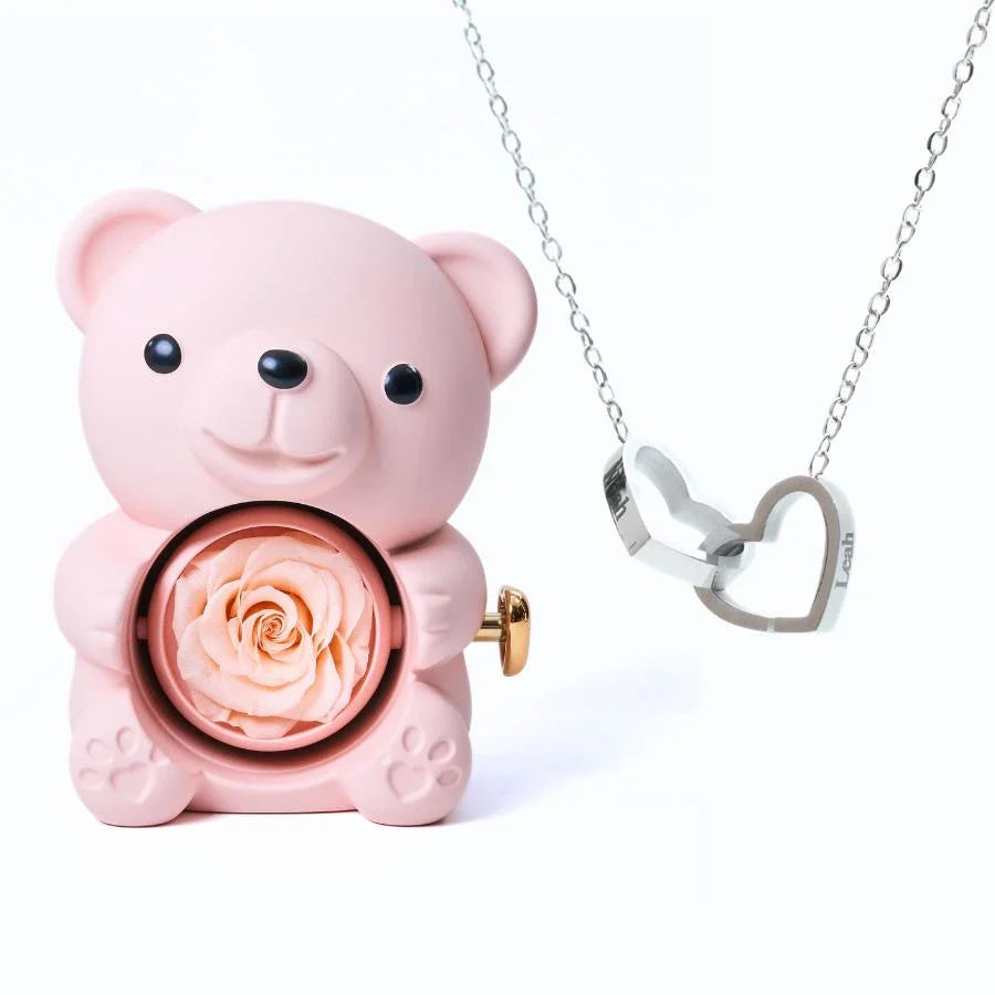 Colar Personalizado com Caixa Urso Amor Eterno