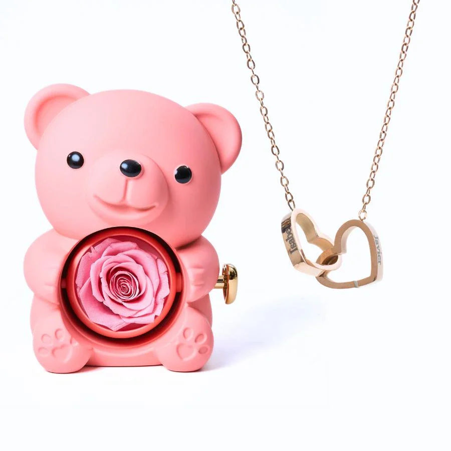 Colar Personalizado com Caixa Urso Amor Eterno