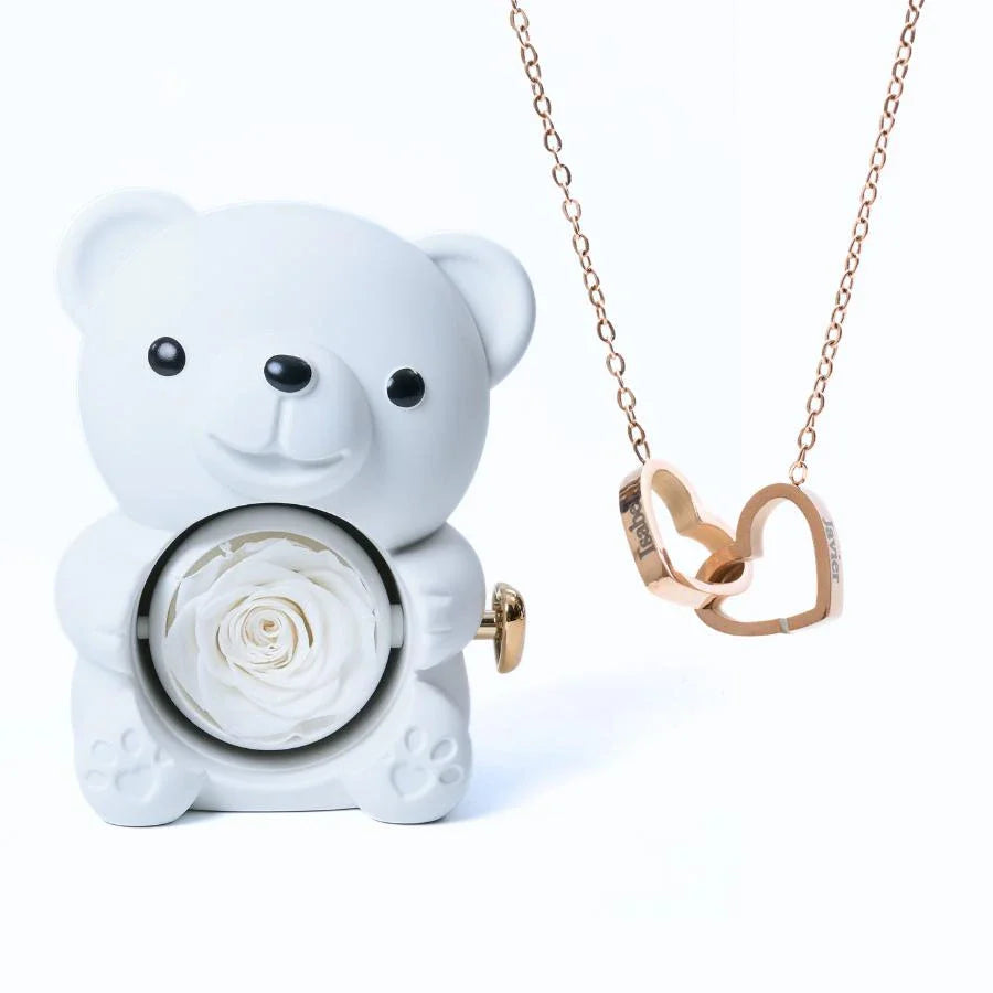 Colar Personalizado com Caixa Urso Amor Eterno