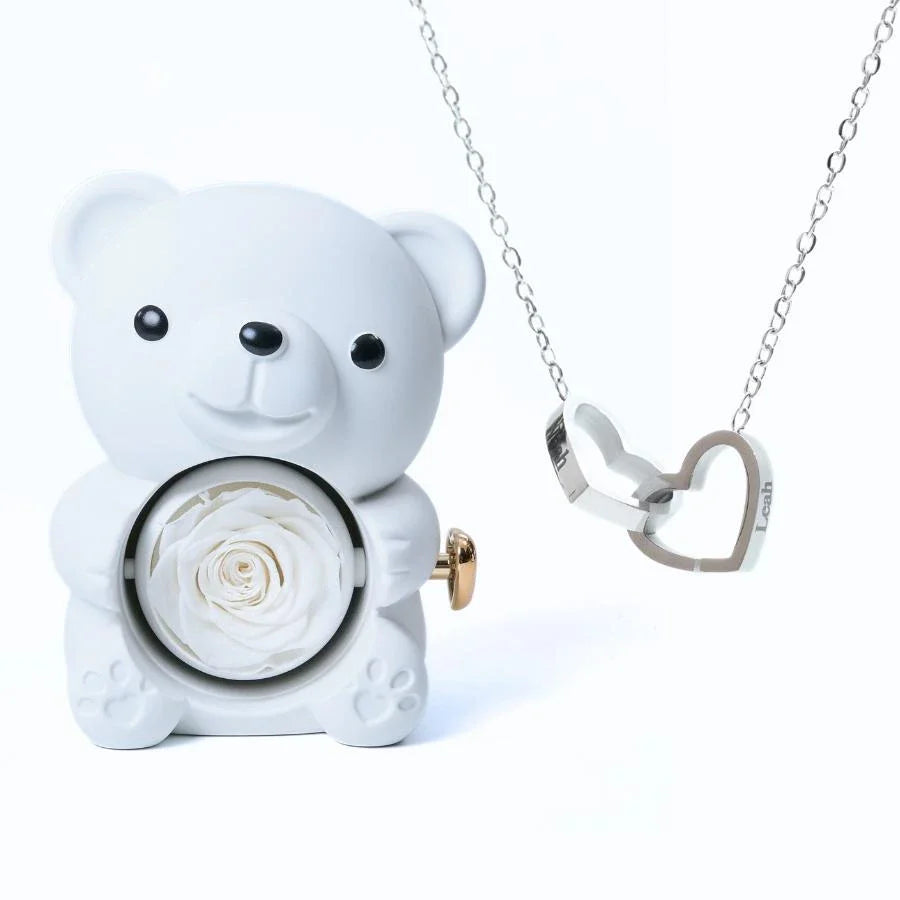 Colar Personalizado com Caixa Urso Amor Eterno