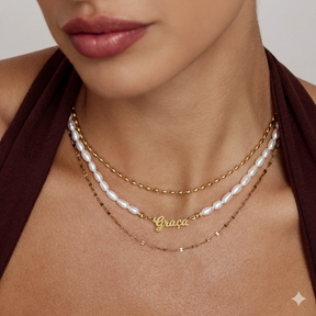Colar de Pérolas Personalizado com Nome