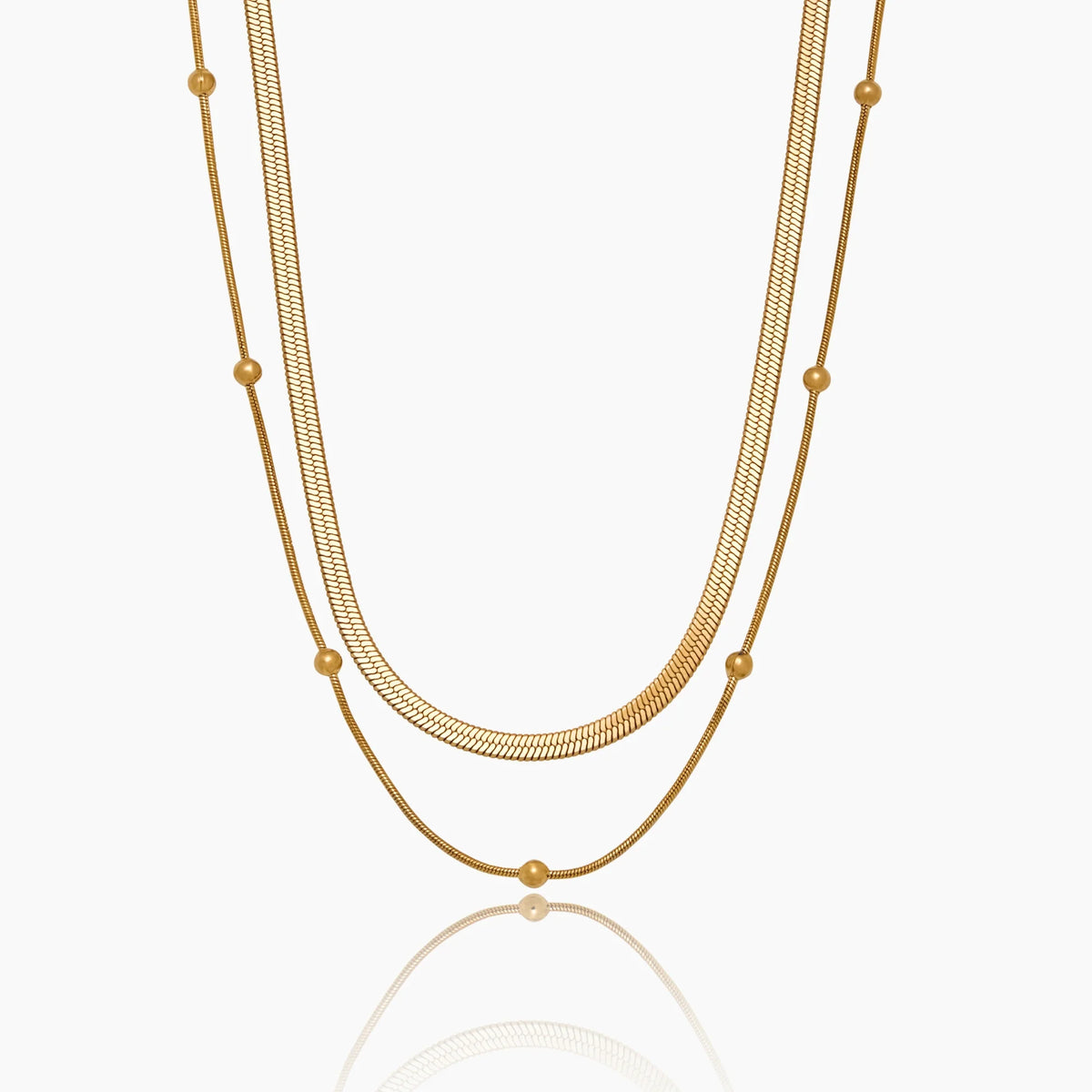 Colar Duplo Dourado 18K