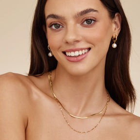 Colar em Camadas Snake e Elos Banhado Ouro 18K